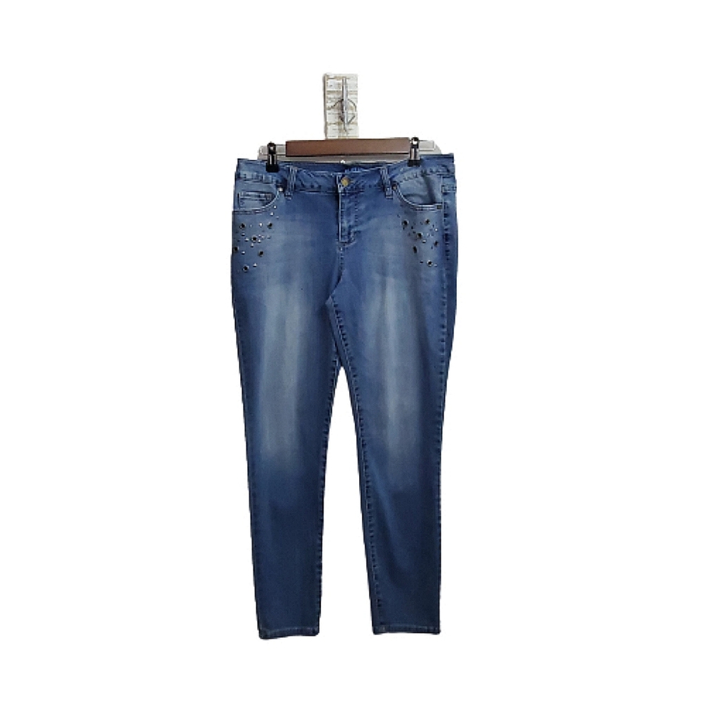 Blue Spice Embellished Skinny Jeans Sz.  13